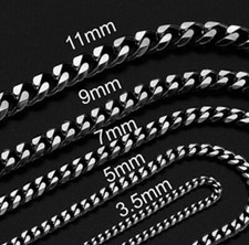 Stainless Steel 50 cm 19.7 Inch 5 mm Cuban Curb Chain