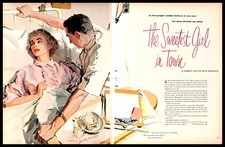 1953 The Sweetest Girl In Town Vintage PRINT ART Joe De Mers Romantic Couple