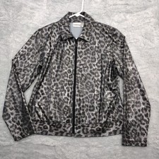 Chicos Jacket Womens 1 Animal Print Full Zip Lightweight USA Made