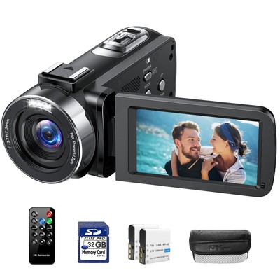 Videokamera 4K Camcorder , 42 MP Videorecorder 18X Digitalzoom Vlogging YouTube