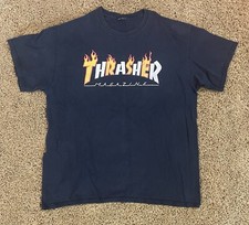 Thrasher Skateboard Magazine T-Shirt Skater Black Men's Size Large. 9