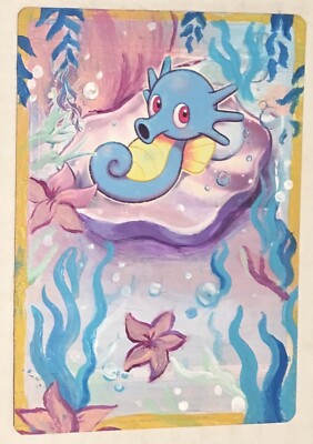 Pokemon Horsea 1/1 Sketch Card Painting by Madison Emerick on Real Pokemon  Card | eBay