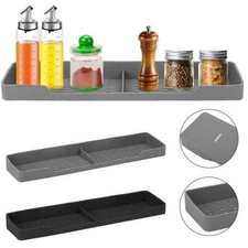 15"Kitchen Shelf Stove Top Magnetic Over The Stove Silicone Spice Storage Shelf