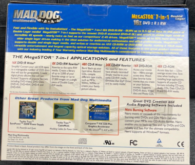 Mad Dog Multimedia MegaStor 7-in-1 16xDVD+-R+-RW 8.5GB #MD-16XDVD9