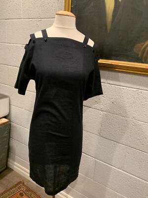 Vintage Pierre Cardin for Neiman Marcus Black Linen Dress with Strappy (6)  | eBay