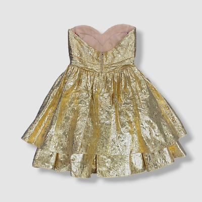 Carolina Herrera Twisted Cocktail Dress, 6 / Metallic