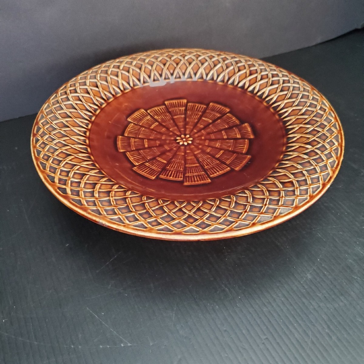 Minton Majolica Basketweave Tray Minton Majolica Basketweave Tray