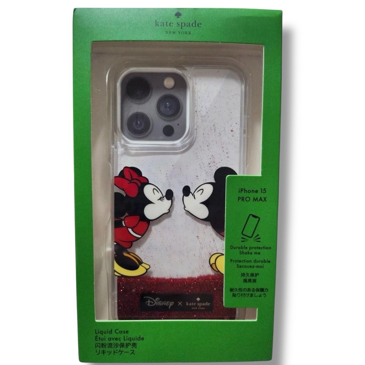 Kate Spade Disney ミッキー iPhone15ケース Disney X Kate Spade New York Minnie Mouse Liquid Glitter iPhone