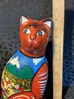 vintage Folk Art, Mexican Cat 13 Inches Red Pottery — photo 2