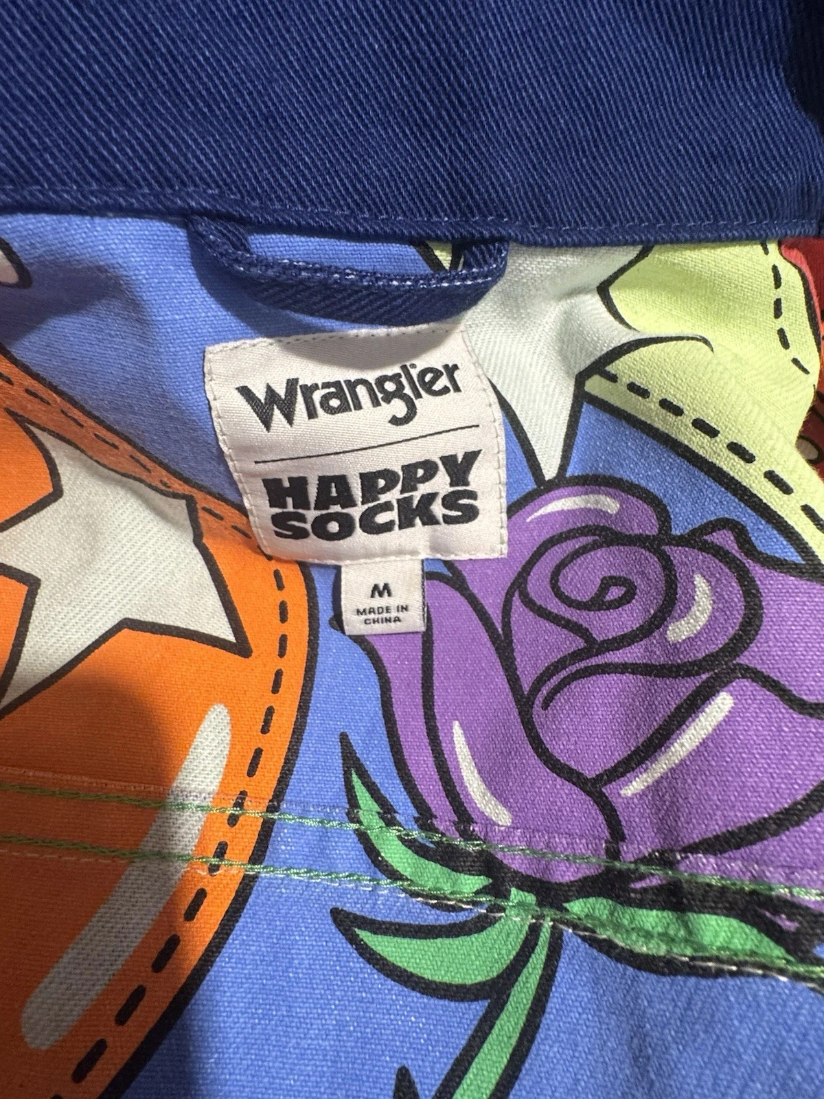 Men’s Wrangler jean jacket Medium - Happy Socks Collab Sample image 6
