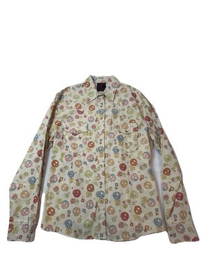 Loyal Threads Button Up Shirt Womens XL Multicolor Skull Print Pearl Snap