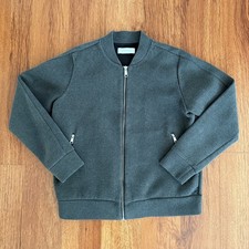 Everlane Street Fleece Bomber Womens Small Charcoal Dark Gray EUC Zip Up