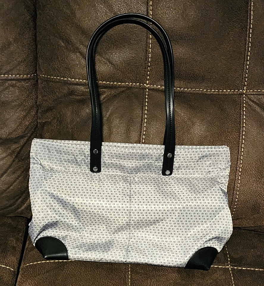 Calvin Klein Teodora Tote ck logo bag purse silver/black - Image 2 of 4