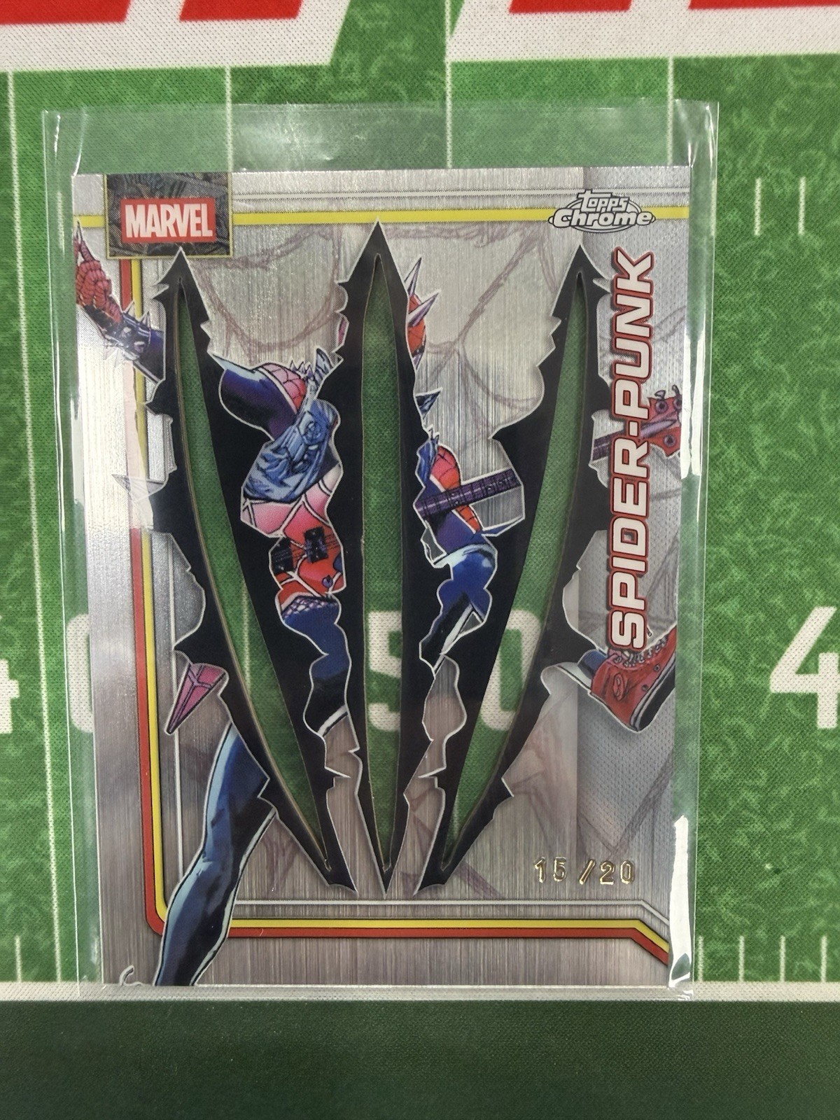 2026 Topps Chrome Marvel Spider-Punk Clawed Green /20 #166 SSP Case Hit