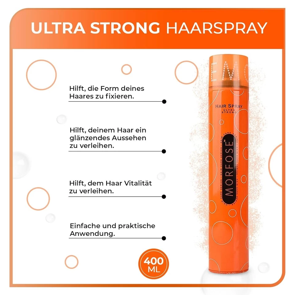 Morfose Ultra Strong Hair Styling Spray 400ml - Ultra starker Halt - 6 er Set - Bild 2 von 4