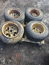 Set Of 4 Very Unusual Ford 4x108 13” Wide Race Car Hot Rod Alloy Centre Wheels