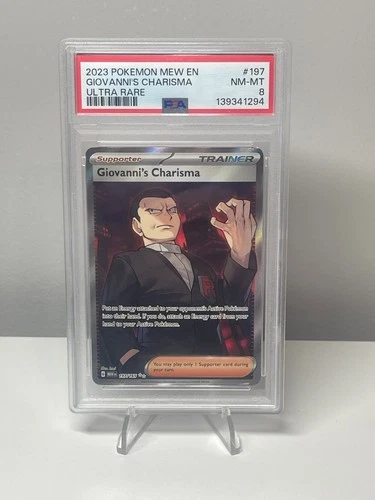 Giovanni's Charisma 2023 Pokemon 151 Ultra Rare Trainer MEW EN 197/165 PSA 8
