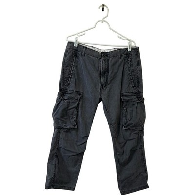 Levi's Women's Size 33 Cropped Gray Cargo Pants Y2K 90s Grunge Baggy White Tab
