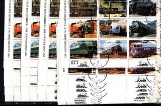 // 23X S.TOME PRINCIPE USED TRANSPORT TRAINS LOCOMOTIVES