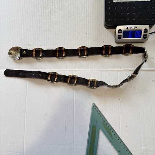 CINTURA CONCHO NAVAJO STERLING 925 FIRMATA "BB" BERNICE BONNEY anni 80 - 40" 12 Concho - Foto 10 di 12