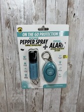 Guard Dog Compact Pepper Spray Safety Twist Top Keyring / Personal Alarm Teal