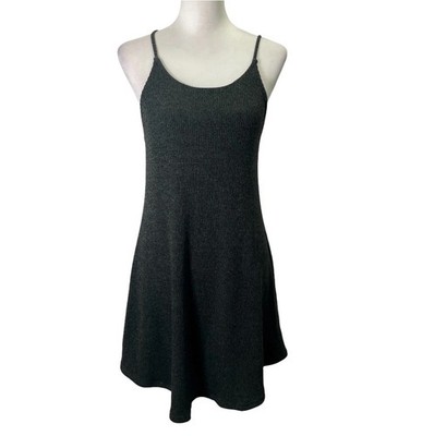 Chelsea & Violet Fit & Flare Dress Womens Small Olive Ribbed Spaghetti Strap