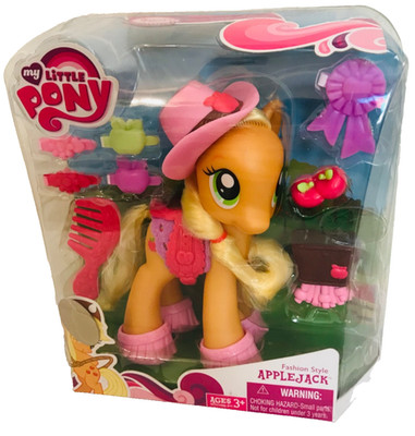 My Little Pony APPLEJACK FASHION STYLE Hat, Saddle, 6'' G4 - 2010, MIP, NRFB, NOS