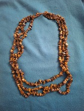 Dreiteilige Kette aus Tigerauge, Länge 60 cm