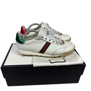 Gucci DOPU0 9180 474238 Crampons de football en cuir blanc pour homme 8,5