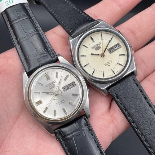 Lot of 2 Vintage Seiko 5 Automatic Men’s Watches – Fully Working