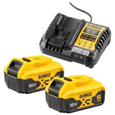 Packung 2 Akkubetrieben XR 18V 5 Ah LI-ION+ Ladegerät DEWALT