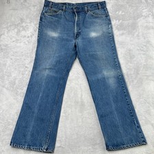 Levi's 517 Orange Tab Bootcut Jeans Size 40x30 Blue Vintage Made USA Wallet Fade