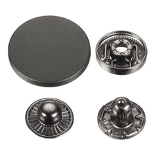30 Set Press-Stud Cap Button 25mm Metal Snap Fastener for Leathers, Black