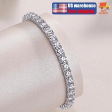 2-8mm REAL VVS D Color MOISSANITE Tennis Chain Bracelet 925 Silver Pass Tester 