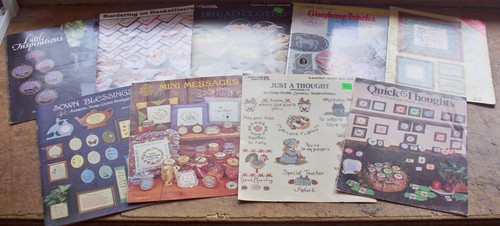 Lot of 9 Cross Stitch Pattern Booklets Leisure Arts & More Cottagecore