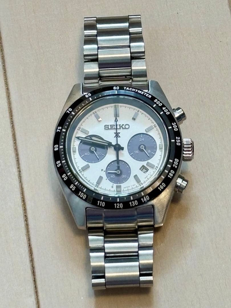 SEIKO PROSPEX SPEEDTIMER SOLAR CHRONOGRAPH PANDA DIAL WATCH