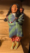 Vintage Skookum Bully Good Native American Indian Doll Carrying Baby Papoose