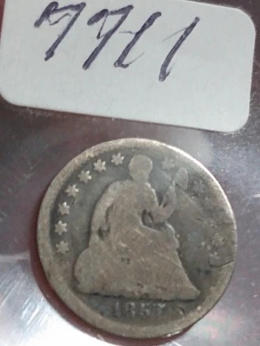 1857 P SEATED LIBERTY HALF DIME
