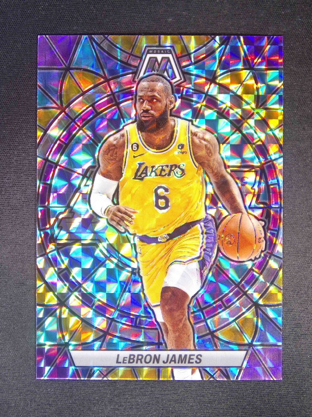 2022-23 Panini Mosaic LeBron James #2 Stained Glass Case Hit SSP