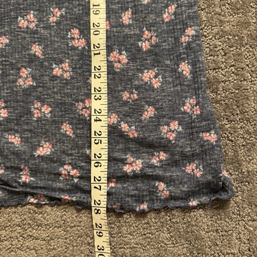 LAURA ASHLEY Pajama Set Womens 1X-Large Gray Pink Floral Short Sleeve Top/Pants - Picture 12 of 14