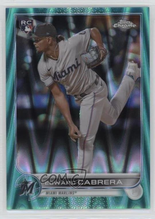 2022 Topps Chrome Sonic Aqua RayWave Refractor 135/199 Edward Cabrera #64 2f9