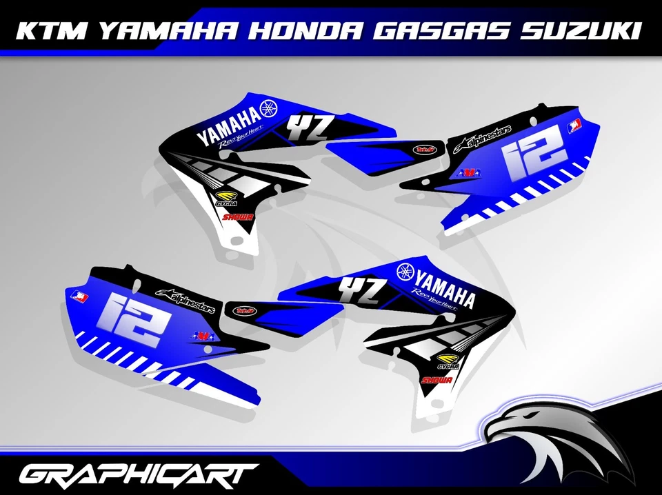 Kit calcomanías gráficas pegatinas Yamaha YZ250F 2019-2023 YZ450F 2018-2022 personalizado Foto 2 de 4