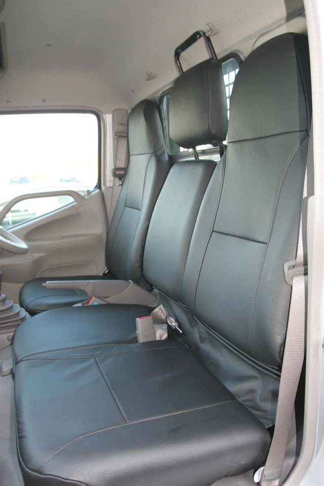 FUNDAS DE ASIENTO DE FURGONETA TOYOTA DYNA TOTALMENTE A MEDIDA NEGRAS DE CUERO SINTÉTICO - Alta Calidad Foto 2 de 4