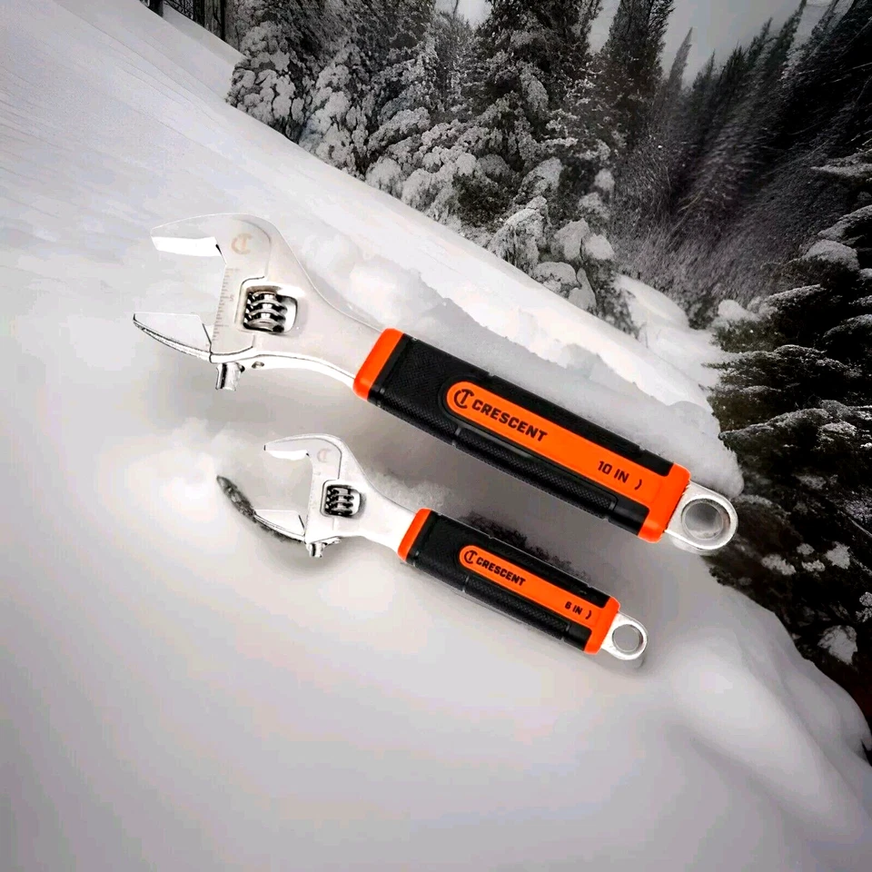 Two Crescent Adjustabke Wrench Set. 6" / 10". Fully Chromed - Image 2 of 4