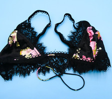 For Love & Lemons Bralette XXS Triangle Bra Lingerie Tie Front Med Melrose New