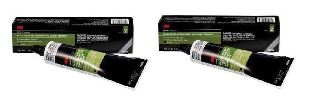 3M Production 08008 Black Super Weather-strip Adhesive Tube - 5 oz (2 ...