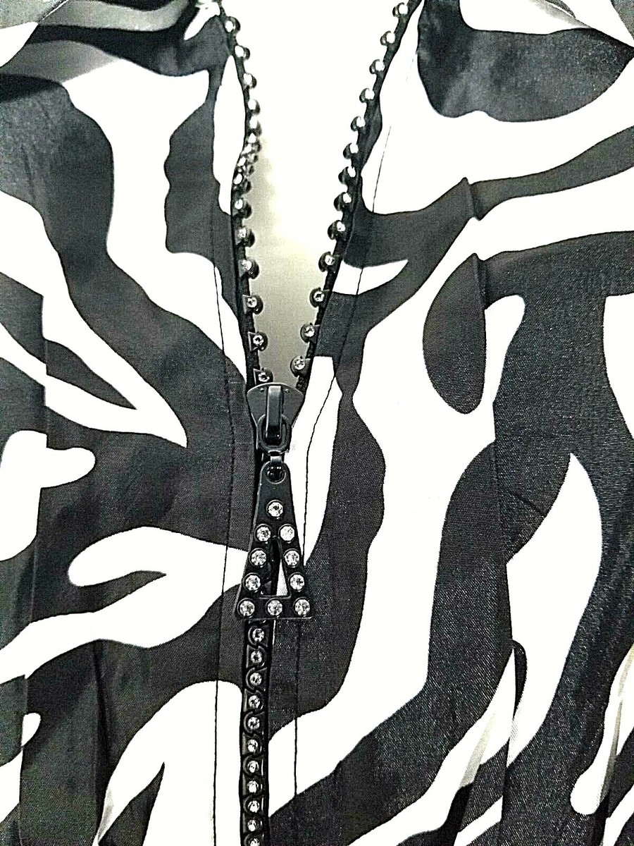 トップス Jerry Jerry T Womens Zebra Print Black & White Lightweight Jacket