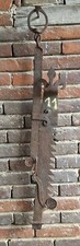 CRÉMAILLÈRE DE CHEMINÉE DE CHÂTEAU FER FORGÉ FLEUR DE LYS XVIIIéme 99cm à 116cm