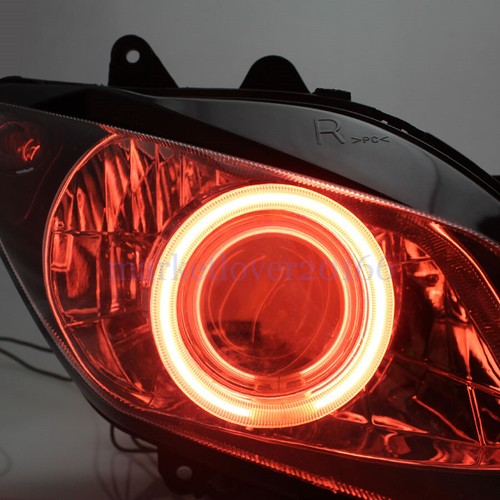 For Yamaha YZF R1 2000 2001 Motorcycle Red Angel Eye HID Headlight Assembly 35W - Picture 10 of 15