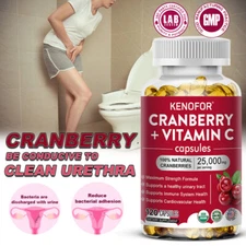 Cranberry + Vitamin C 25,000 Mg - Urinary Tract Support,Heart and Bone Health